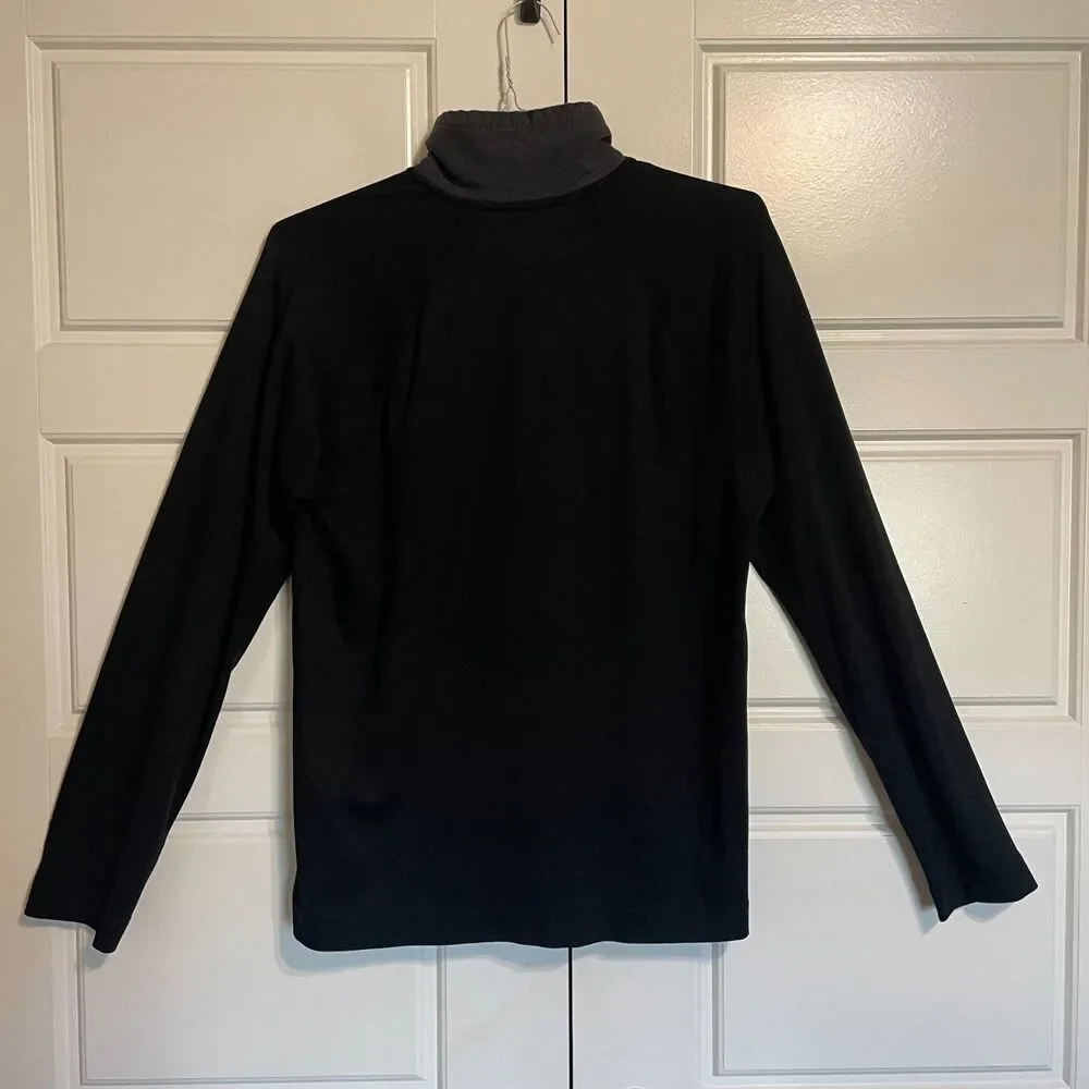 Banana Republic Men's Sweater M Black Gray Quarter‎ Zip Pullover Knit Casual